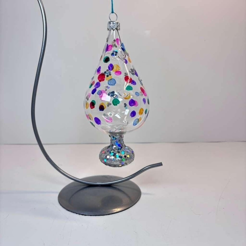 Italian Multicolor Mouth Blown Glass Hanging Ornament By Gilardoni‎ Fausto